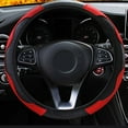 thumbnail image 3 of 38CM Car Fashion Carbon Fiber Leather Steering Wheel Cover Elastic No Inner Ring, 3 of 5