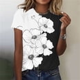thumbnail image 2 of Tops de Ajuste Suelto para las Mujeres Impreso Manga Corta Suéter Camiseta Cuello Redondo Blusa Casual, Top de Moda para el Uso Diario Y las Salidas, 2 of 8