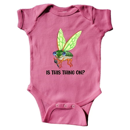 

Inktastic Is This Thing On Cute Cicada with Microphone Gift Baby Boy or Baby Girl Bodysuit