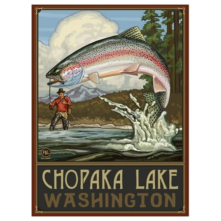 Chopaka Lake Washington Rainbow Trout Fisherman Mountains Giclee Art Print Poster by Paul A. Lanquist (9