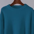 thumbnail image 6 of Women Oversized Sweaters, Loose Lantern Long Sleeve Fall Crewneck Casual Soft Knit Loungewear Fashion Pullover Blouse Tops Blue One Size, 6 of 6