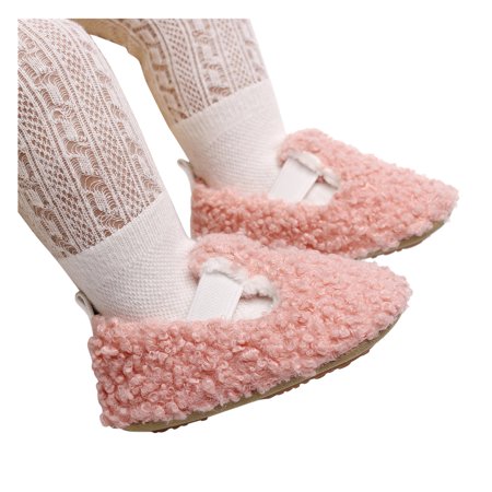 

LYCAQL Toddler Shoes Baby Boys Walkers Shoes Girls Shoes Plush Casual Cotton Single First Baby Shoes Shoes Toddler 6 (Pink 5.5 Toddler)