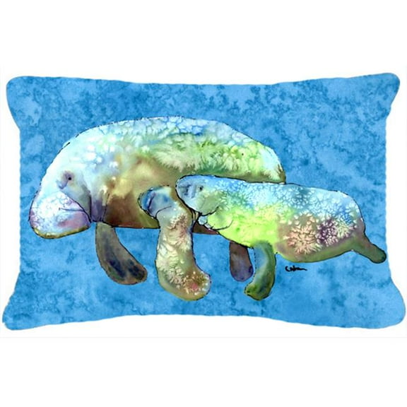 Carolines Treasures  Manatee Indoor & Outdoor Fabric Decorative Pillow