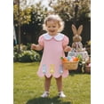thumbnail image 4 of Infant Toddler Baby Girl Easter Dress Puff Short Sleeve Doll Collar Rabbit Embroidery Plush Ball Decor A Line Dress Summer Clothes 6M-4T, 4 of 10