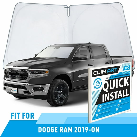 CLIM ART Windshield Sun Shade for Dodge Ram 1500 2019-2026, Custom-Fit Foldable Car Sunshade, Vehicle Sun Protector, Front Auto Windshield Cover, Car accessories - WS3007