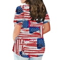 thumbnail image 4 of Fiudx Liquidación de Ahorros de Verano Día de La Independencia Moda Mujeres Manga Corta Floral Impreso Cuello Redondo Sobre Tamaño Tops Verano Camiseta Blusa, 4 of 6
