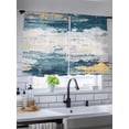 thumbnail image 5 of Sheer Curtains 54 Inch Length 2 Panels Set for Kitchen, Blue Grey Vintage Semi Sheer Curtains for Windows, Abstract Retro Art Voile Window Treatments Rod Pocket Curtain, 5 of 7
