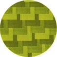 thumbnail image 1 of Ahgly Tapis Rond Lavable en Machine Intérieur Transitionnel Néon Jaune Vert, 3 Pieds Rond, 1 of 7