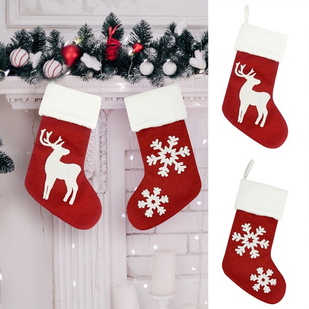 onlyliua ¡ ¡Ofertas Del Día Por Tiempo Limitado! Medias Of Navidad Decoración Medias Papá Noel Muñeco de Nieve Árbol de Navidad Colgante Bocadillos Dulces Bolsa de Regalo