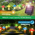 thumbnail image 4 of Rirool Solar Mushroom String Lights Outdoor 23ft, 8 LED Multicolor Garden Lights with 8 Modes, IP65 Waterproof Fairy Lights for Patio Yard Holiday Decor, 4 of 8