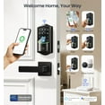 thumbnail image 4 of Veise Wifi Smart Door Lock with Lever Handle Set, Fingerprint Keyless Entry, Electronic Digital Keypad Deadbolt for Front Door, Auto Lock, Matte Black, 4 of 9