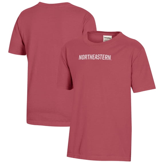 Youth  Red Northeastern Huskies Logo Comfort Wash T-Shirt