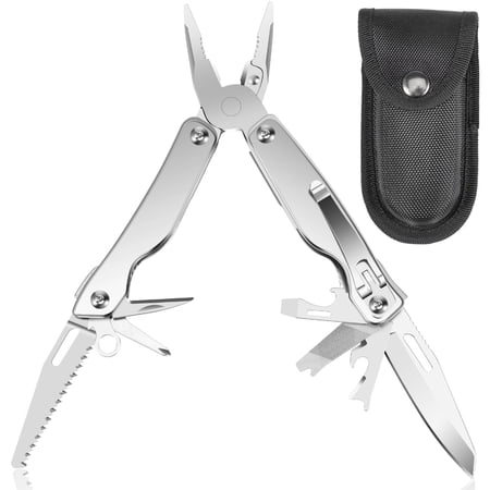 TMWEFUSC Mini Multitool 13 in1 Small Multitool with Serrated Scissors File and Safety Lock 402 Stainless Steel Multi Tool for Outdoor Adventures and DIY Present for Men