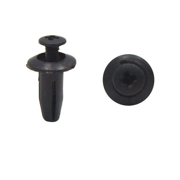 20Pzas Remaches Clips de Plástico Vehículo Coche Negro de 4,5mm Grapas de Tornillos Tipo Empuje