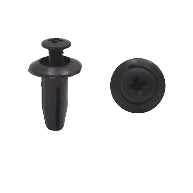 20Pzas Remaches Clips de Plástico Vehículo Coche Negro de 4,5mm Grapas de Tornillos Tipo Empuje