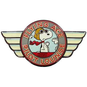 Flying Ace Pilot - Flying Ace Pilot Embossed Die Cut Tin Sign Media Room Theater Decoration