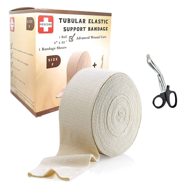 Vendaje médico tubular elástico Medcore, tamaño F, 10 cm x 10 m