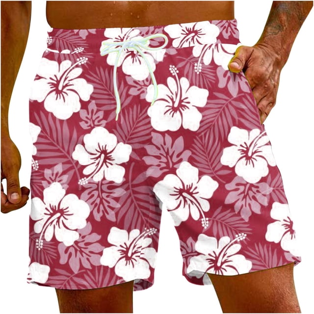 Pantalones Cortos para Hombre Atléticos Pantalones de Playa de Impresión Especial, Pantalones Cortos Atléticos de Poliéster Elásticos para Hombres