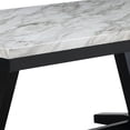 thumbnail image 3 of Benjara Oliver 72 Inch Dining Table With Faux Carrara Marble Top, White and Black, 3 of 5