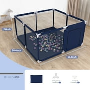 Baby Playpen, Outdoor Play Yard, Portable Play Yard 4-Panel- Baby Safety Playpen for Infant Toddler Boys,Navy