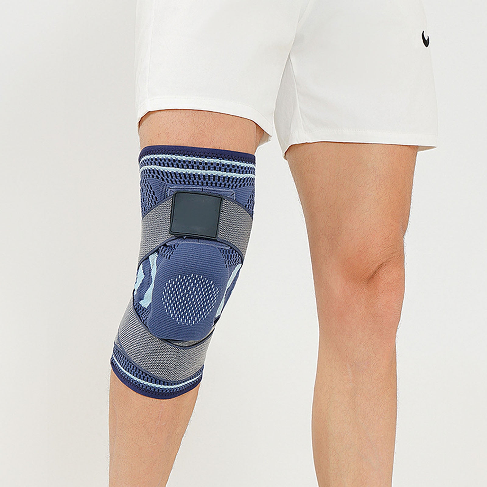 Adjustable Knee Brace with Side Stabilizers Breathable Patella Support for Men Women Basketball Running Cycling Fitness