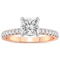 5 Carat IGI Certified Princess Shape Lab Grown Diamond Engagement Ring | 14K Rose Gold |Serena Eternity Diamond Ring | FG-VS1-VS2 Quality Friendly Diamonds