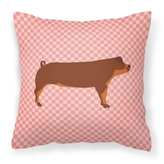 Carolines Treasures BB7942PW1818 Duroc Pig Pink Check Fabric Decorative Pillow, 18 x 18 in.