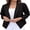 02-C-Black, variant on JWD Womens Open Front Blazer Jacket 3 4 Ruched Sleeve Lightweight Business Casual Office Work Coats Pink 12