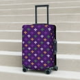 thumbnail image 2 of Lsque Purple Mardi Gras Printed Luggage Cover, Travel Luggage Protector,Scratch and Dirt Resistant, Fits 18-32 Inch Luggage - Large, 2 of 9