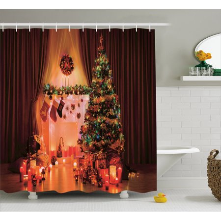 Christmas Shower Curtain New Year In The House With Various