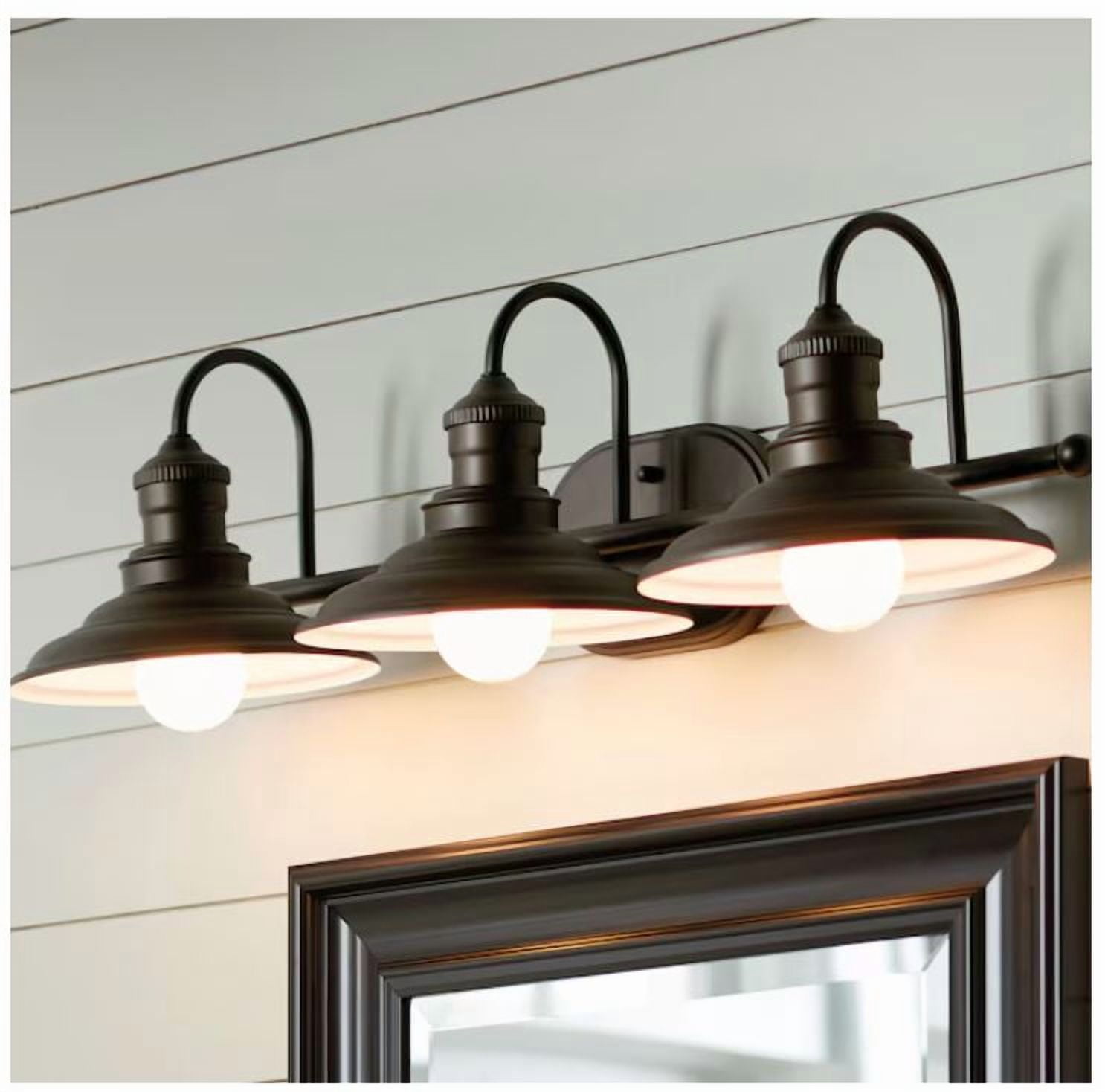 Shop Allen Roth Lyla 23-in 3-Light Pewter Mid-century Vanity Light