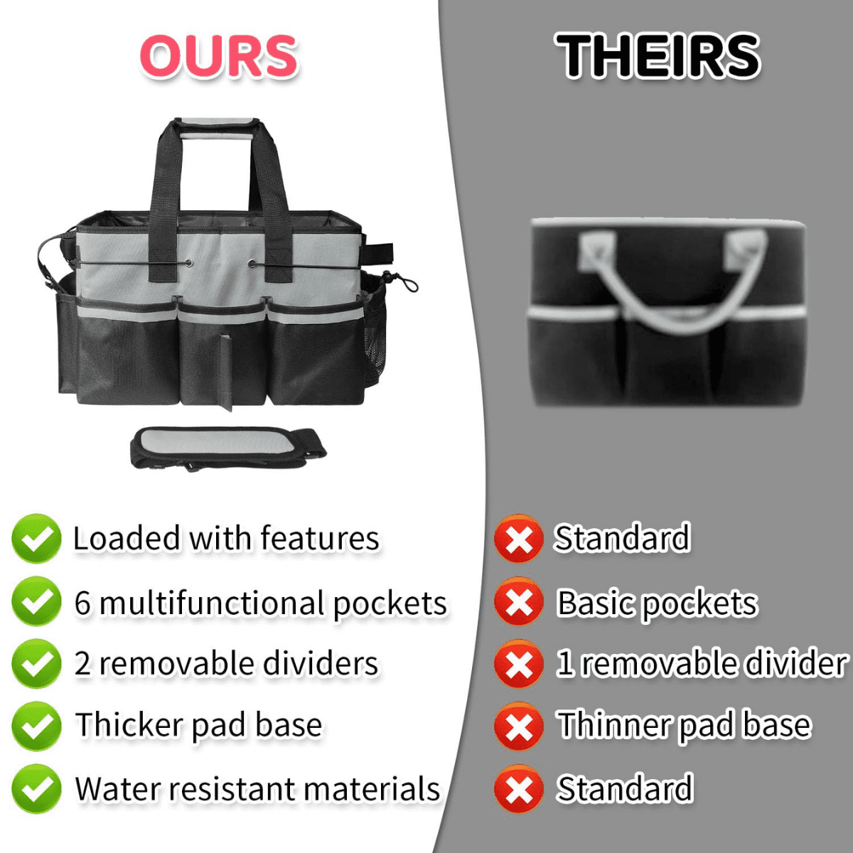 SPACEMUSE Large Wearable Tool Organizer Bag, with Multiple Pockets & Sturdy Handles, Multifunctional for Cleaning Supplies & Tools&nbsp;for House & Bathroom
