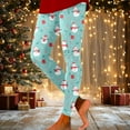 thumbnail image 2 of Fiaer Christmas Womens Leggings Santa Snowflake Snowman Cute Graphic Yoga Pants Plus Size High Waist Slim Fit Trendy Workout Trousers Light Green L, 2 of 5