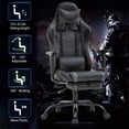 thumbnail image 4 of Gaming Chair with Footrest, Ergonomic Home Office Chair with Lumbar Support & Headrest Pillow, Height Adjustable Swivel Recliner Racing Computer Video Game Chair, Grey, 4 of 7
