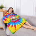 thumbnail image 5 of Oversized Wearable Blanket Hoodie,Colorful Rainbow Tie Dye Spiral Pattern Sherpa Blanket Hoodie with Super Pockets,Super Warm Fuzzy Pullover for Women & Men, 5 of 6