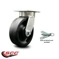 thumbnail image 2 of 6 Inch Kingpinless Glass Filled Nylon Wheel Swivel Caster with Swivel Lock SCC, 2 of 2