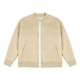 thumbnail image 5 of SEAOPEN Girls Zip Up Jacket Teen Full-Zip Sweatshirts Jackets Casual Fall with Pocket Beige 9 Years, 5 of 8