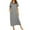 Gray, variant on FRSASU Womens Short Sleeve Nightgown Cotton V-Neck Long Nightshirts Full Length Sleep Dress Side Slit Sleepwear with Pockets Red