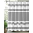 thumbnail image 2 of Grey Stripe Shower Curtain, Geometric Pattern White Stripes Modern Waterproof Shower Curtain Set with 12 Hooks Lightweight Washable Fabric Shower Curtains for Bathroom 72x78 Inches, 2 of 6