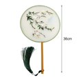thumbnail image 6 of sunsanly Chinese Hanfu Round Fan Double-sided Embroidered Flower Pattern Palace Handheld Fan Vintage Handmade Hand Fans with Tassel Pendant for Wedding And Special Occasions, 6 of 8
