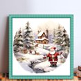 thumbnail image 2 of Hilo Algodón Bordado Punto Cruz Impreso 11CT Santas Cottage 40x40cm, 2 of 9