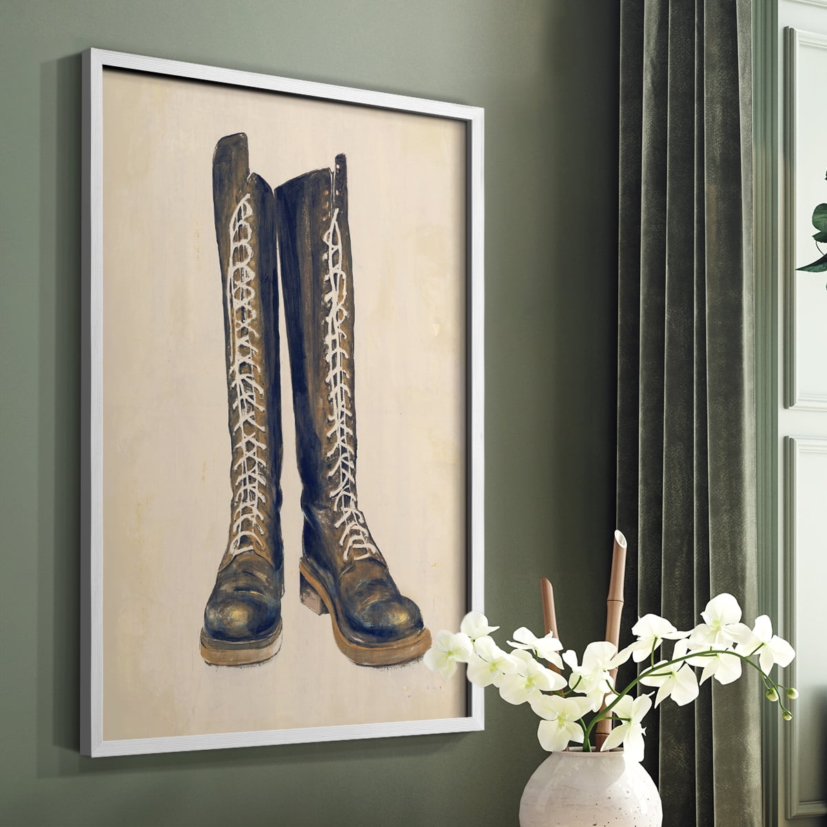 The Shoe Fits III V1 Framed Print in White Solid Wood Framed Print No Nail Hanging