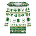 thumbnail image 4 of Goodeals Tie Dye St Patricks Day Shirts for Women Funny Lucky Irish Shamrock T Shirt Green Graphic Tees 3/4 Sleeve Crewneck Tunic Top St. Patrick‘s Day Outfits(Green,S), 4 of 5
