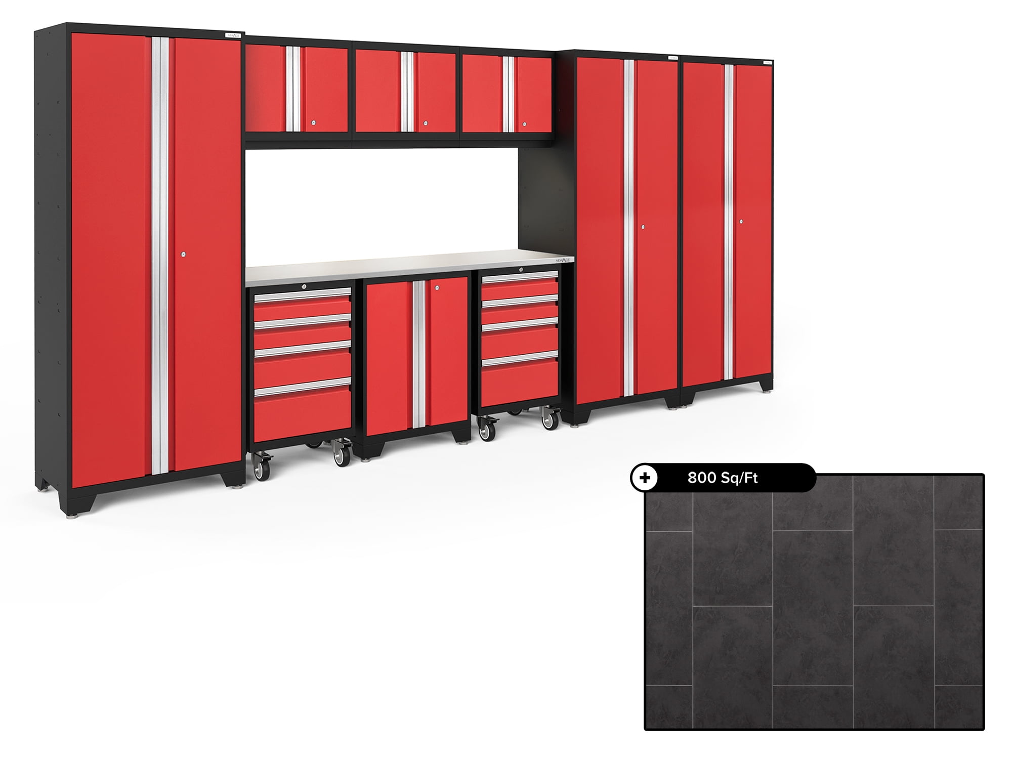 NewAge Products Bold Series Red 10 Piece Set, Heavy Duty 24