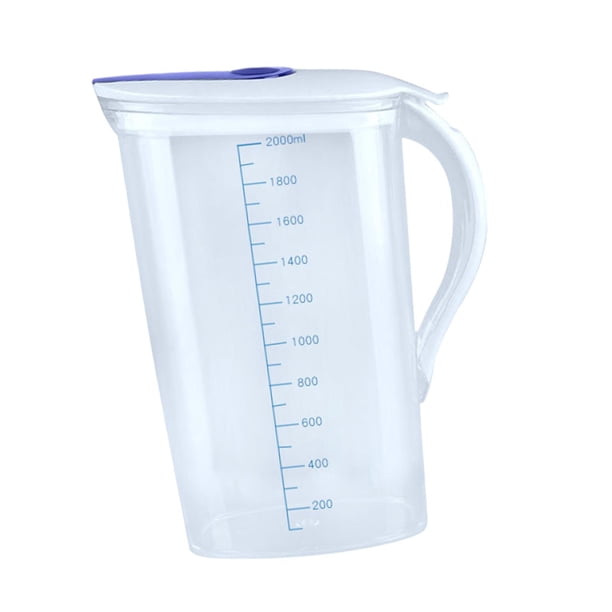 Contenedor de bebidas de jarra de agua 2L con tapa y manejo de de té de té helado jarra de agua fría para cocinas nevera en el hogar