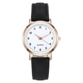 thumbnail image 3 of Leather Watch Minimalist Gift Women's Sleek Quartz Dial Fashion With Strap Watch Women's Watch Women's Wrist Watches Leather Watch Band Women Mens Watch Face Watched for Women on Watches for, 3 of 5