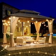 thumbnail image 2 of Soonbuy 10*13 FT Heavy Duty Double Roof Outdoor Gazebo, with Netting and Sunshade Curtains, 2 of 8
