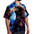 thumbnail image 2 of Starry bird Men's Short Sleeve Poplin Shirt, Casual Printed Button Down Top for Summer Beach, Spread Collar Unisex Beach Shirt, 2 of 6