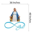 thumbnail image 2 of RELIGION - Home Living Room Religious Art Decoration Holy Mother Of All Statue & Infinite Loop God Lettering Art Design Vinyl Adhesive Bedroom Wall Decal Sticker 36" x 40", 2 of 4