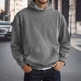 thumbnail image 2 of Classic Washed Minimalist Solid Color Hoodie Jacket Relaxed Fit Pullover For Men And Adults Casual Wear Oversized Pullover Long Sleeve Crewneck Casual Tops, 2 of 5